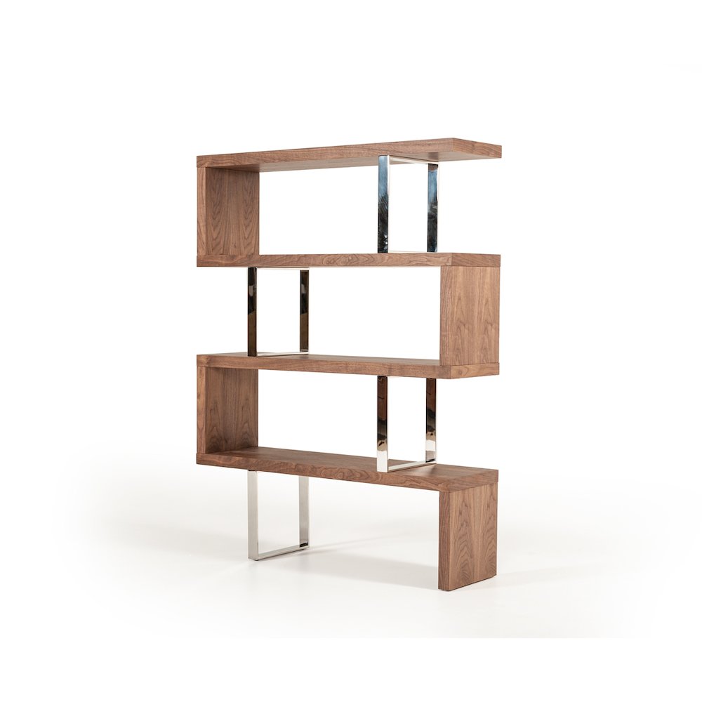 Maze Modern Walnut Bookcase