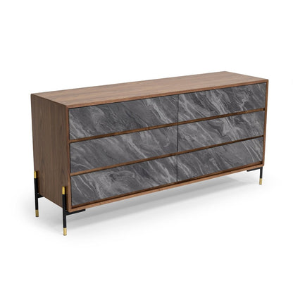 Nova Domus Metcalf - Mid-Century Walnut & Grey Dresser
