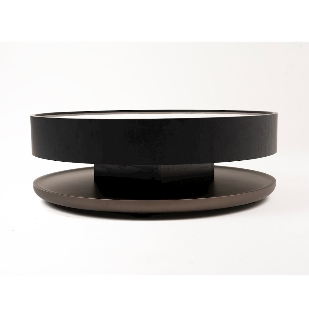Modrest Miranda - Modern Ceramic + Black Oak Round Coffee Table