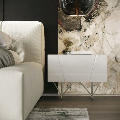 Modrest Chrysler Modern White Nightstand
