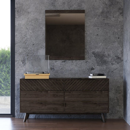 Modrest Daisy Mid-Century Dark Acacia Mirror
