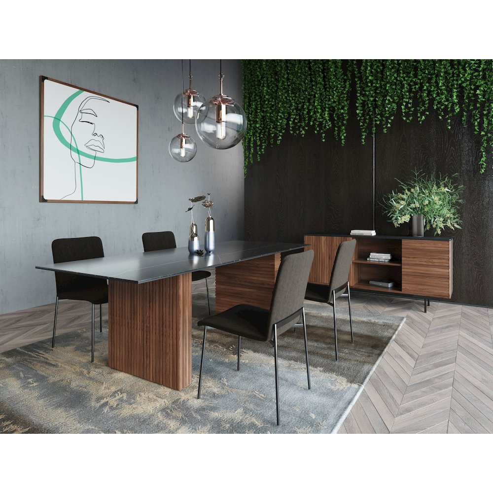 Modrest Maggie - Modern Walnut and Grey Buffet