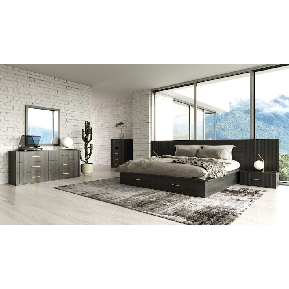 Modrest Manchester - Queen Contemporary Dark Grey Platform Bed