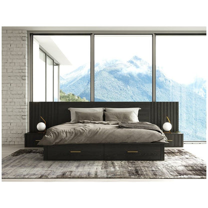 Modrest Manchester - Queen Contemporary Dark Grey Platform Bed