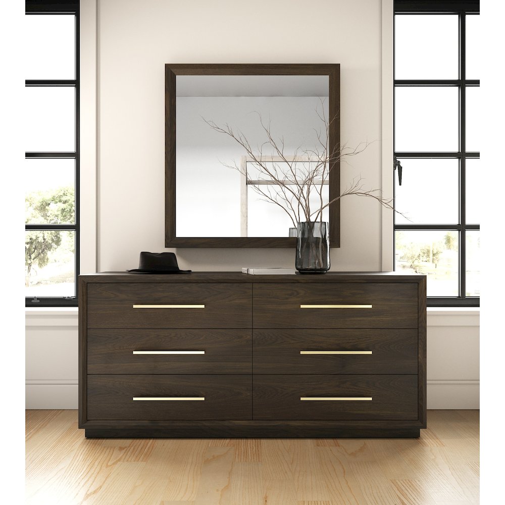 Modrest Manhattan - Contemporary Brown Oak and Gold Dresser