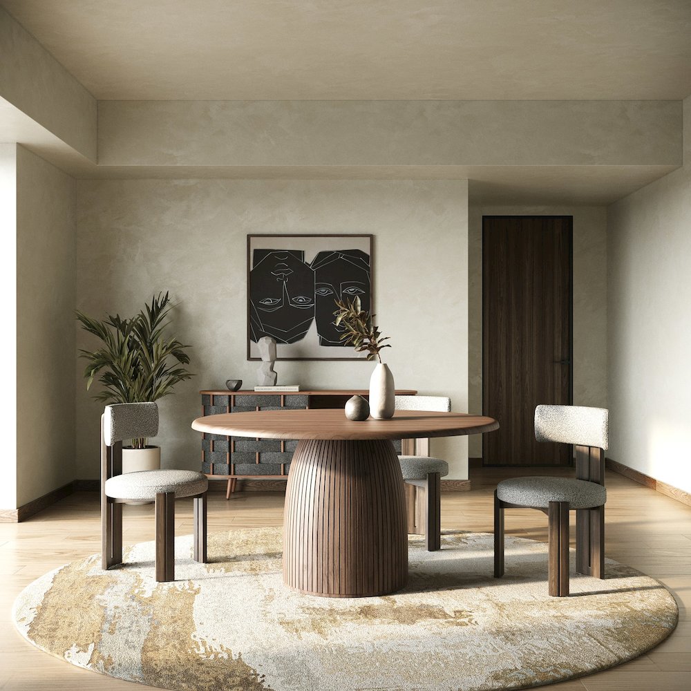 Modrest Sheridan - Mid-Century Modern Walnut Round Dining Table