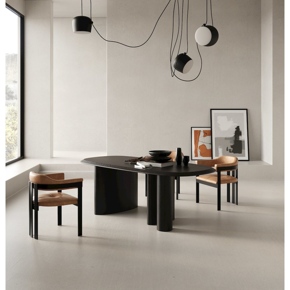 Modrest Summit - Modern 87" Black Ash Dining Table