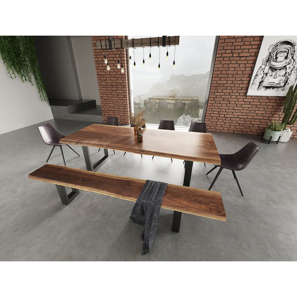 Modrest Taylor Modern Live Edge Wood Small 79" Dining Bench