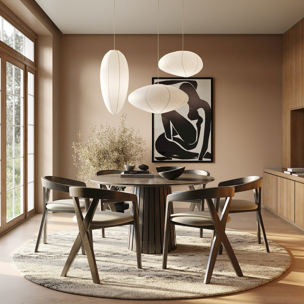 Weiss - Mid-Century Modern Wenge Round Dining Table