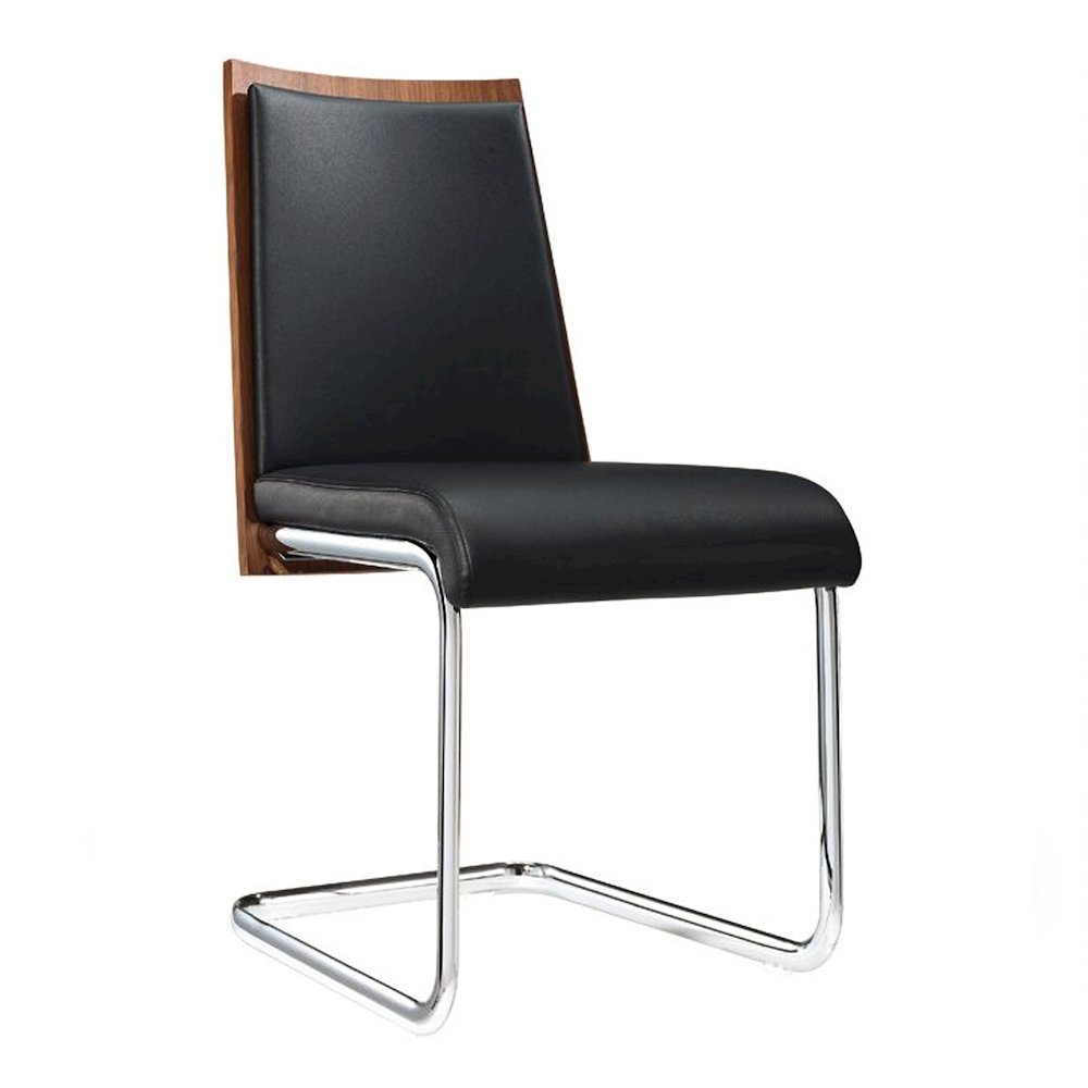 Morgan - Modern Black and Walnut Dining Chair (Set of 2)