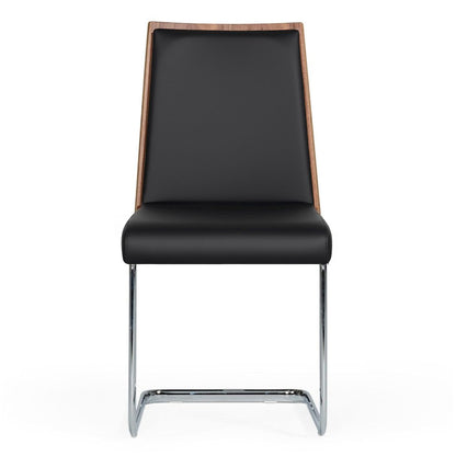 Morgan - Modern Black and Walnut Dining Chair (Set of 2)