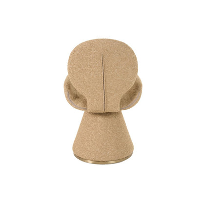 Modrest Neptune - Contemporary Beige Fabric + Brushed Brass Dining Chair