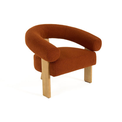 Modrest Nocona - Modern Rust Fabric + Wood Accent Chair