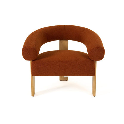 Modrest Nocona - Modern Rust Fabric + Wood Accent Chair