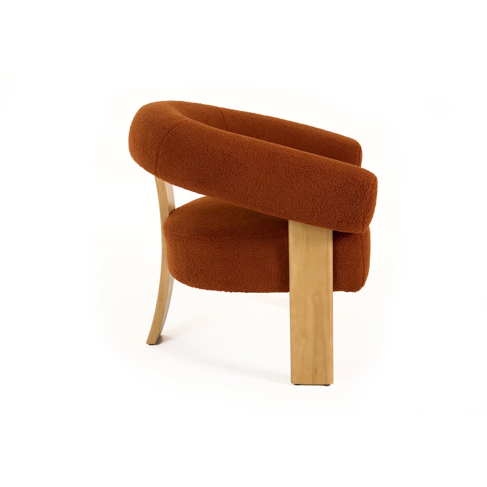 Modrest Nocona - Modern Rust Fabric + Wood Accent Chair
