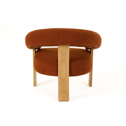 Modrest Nocona - Modern Rust Fabric + Wood Accent Chair