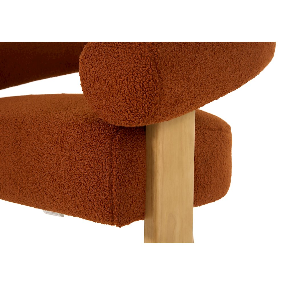 Modrest Nocona - Modern Rust Fabric + Wood Accent Chair
