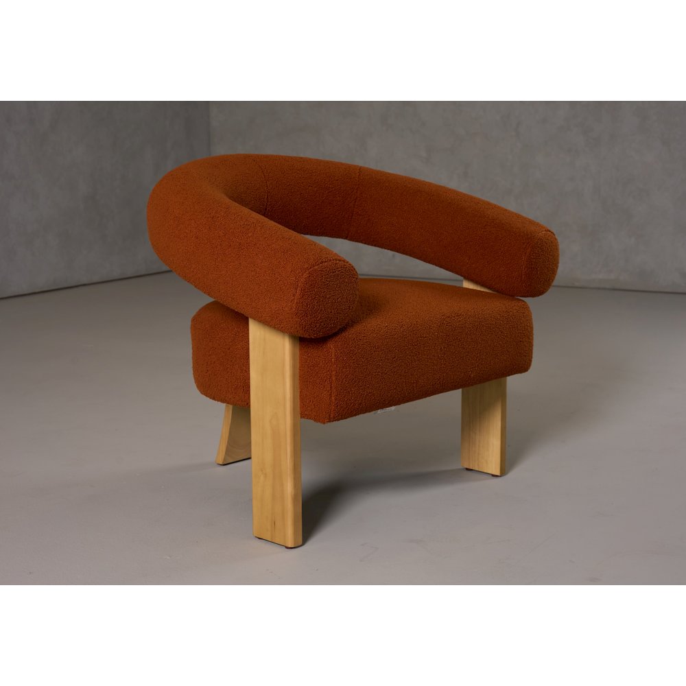 Modrest Nocona - Modern Rust Fabric + Wood Accent Chair