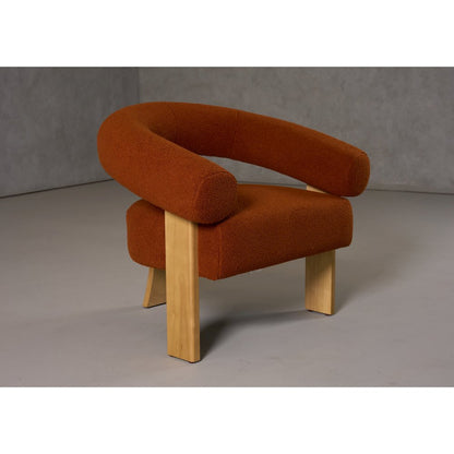 Modrest Nocona - Modern Rust Fabric + Wood Accent Chair
