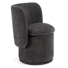 Norris - Modern Dark Grey Fabric Swivel Dining Chair