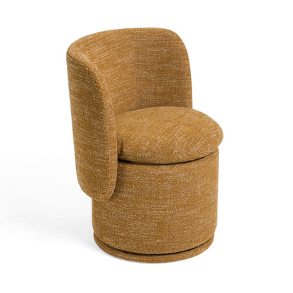 Divani Casa Norris - Modern Mustard Fabric Swivel Dining Chair