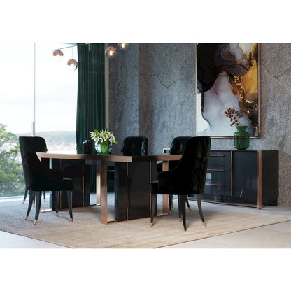 Nova Domus Cartier Modern Black & Rosegold Dining Table