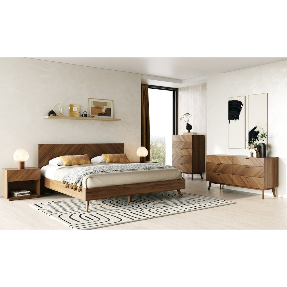 Kamela- Modern Walnut Chest