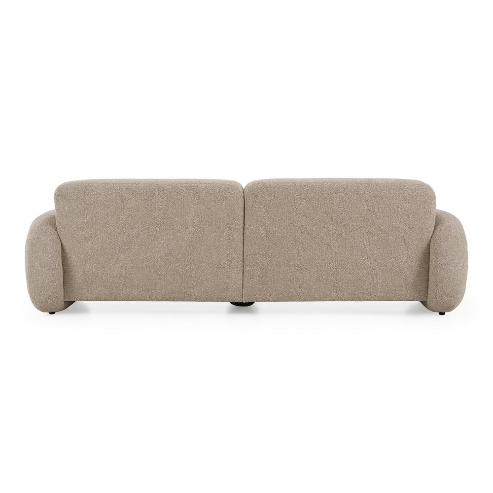Odette - Modern Beige Fabric + White Burl Sofa