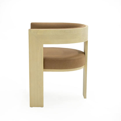 Nova Domus Osaka - Modern Natural Ash + Rust Fabric Dining Chair