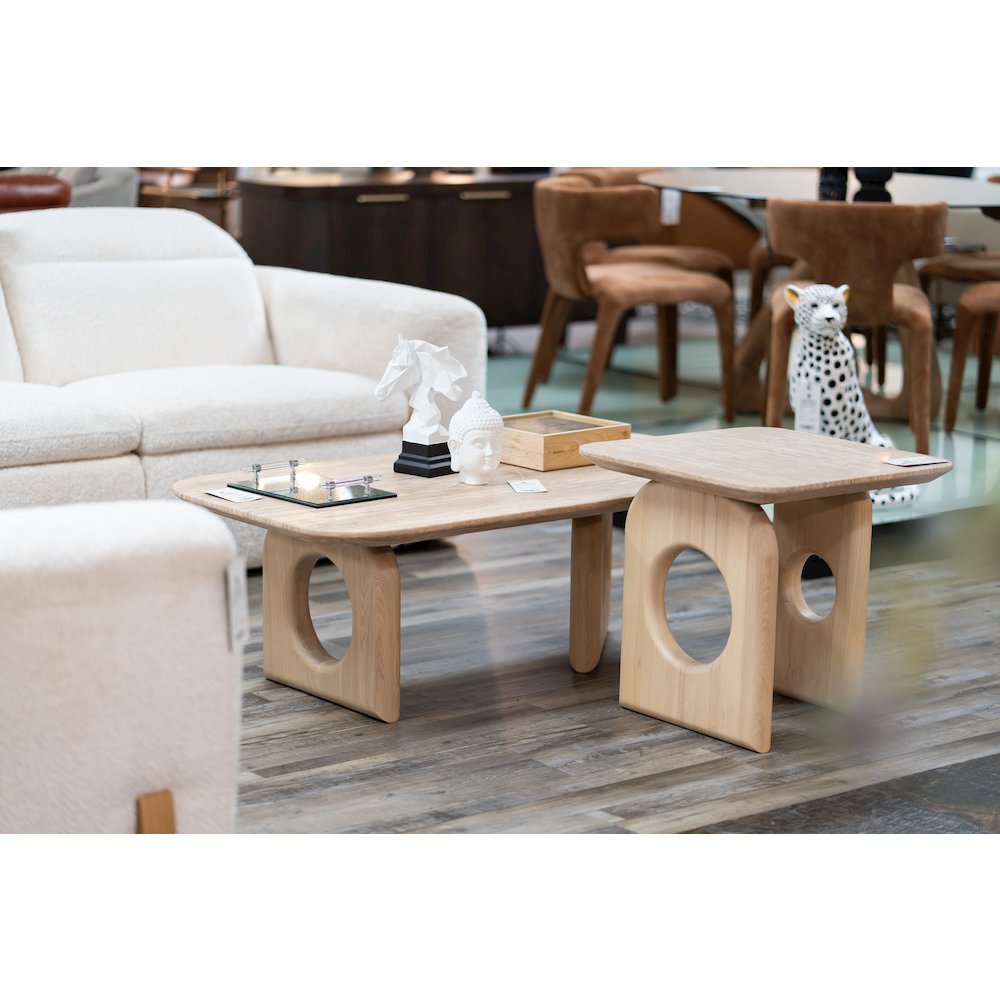 Nova Domus Osaka - Modern Faux Marble + Natural Ash Coffee Table