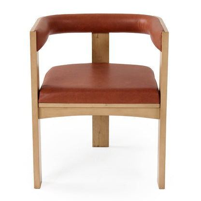 Nova Domus Oshana - Modern Rust Leatherette + White Oak Dining Chair