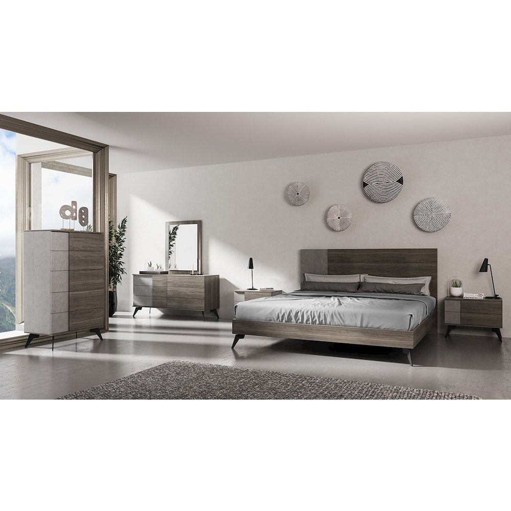 Nova Domus Palermo - Eastern King Modern Faux Concrete and Grey Bed