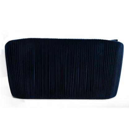 Divani Casa Palomar Modern Blue Velvet & Brass Sofa