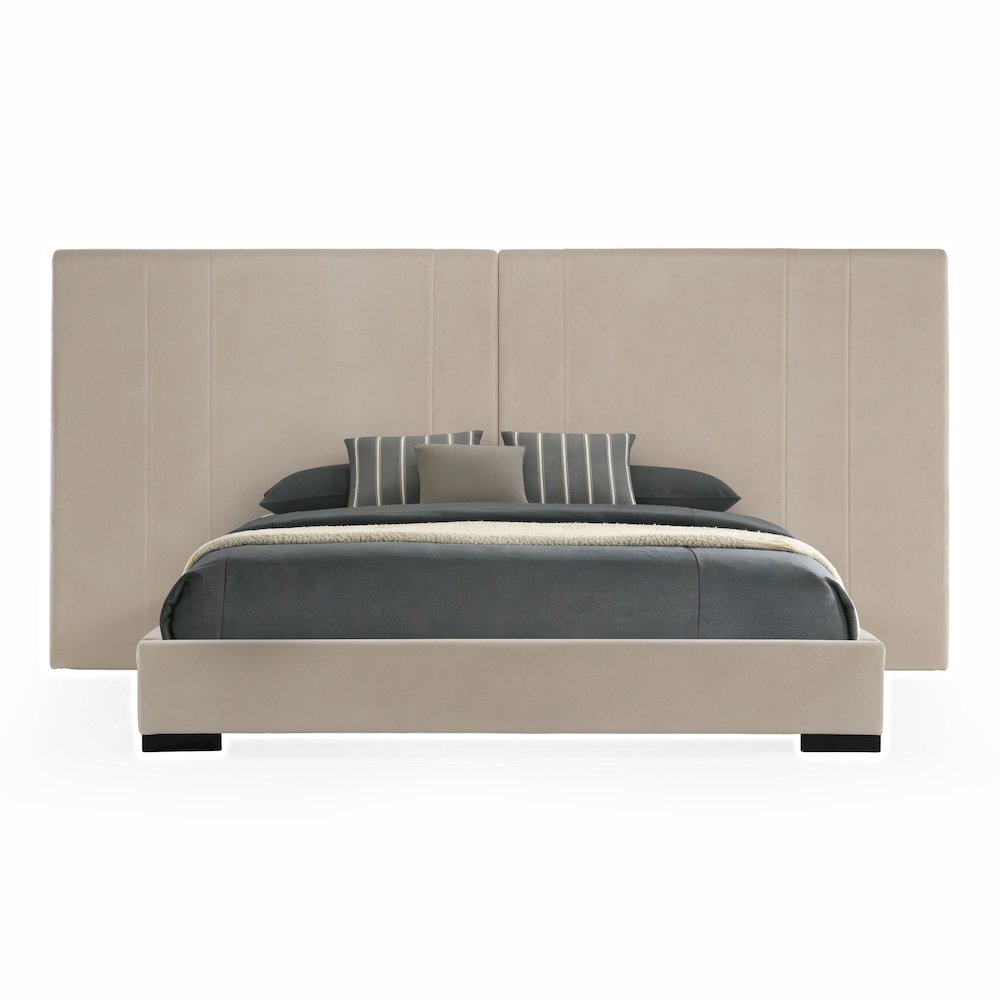Queen Penrose - Modern Beige Fabric Bed