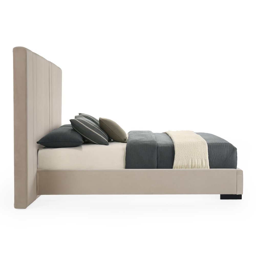 Queen Penrose - Modern Beige Fabric Bed