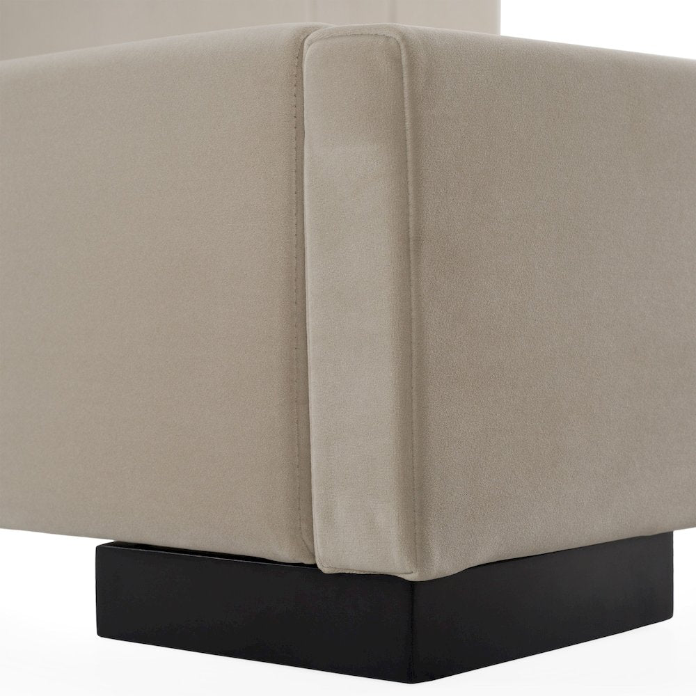 Queen Penrose - Modern Beige Fabric Bed