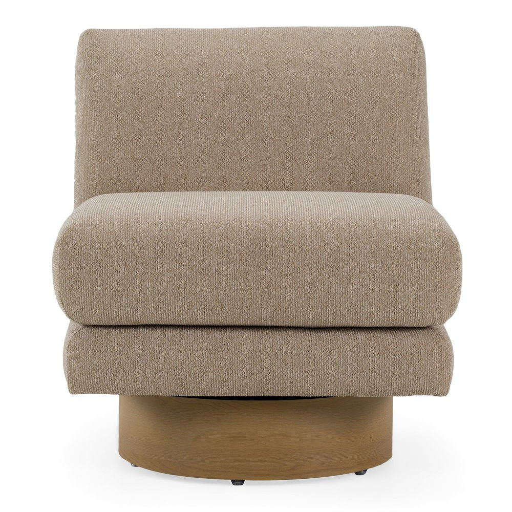 Petito - Modern Beige Fabric Chestnut Accent Chair
