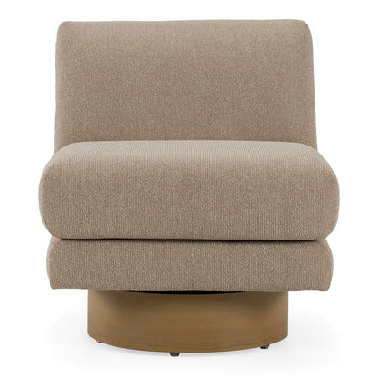 Petito - Modern Beige Fabric Chestnut Accent Chair