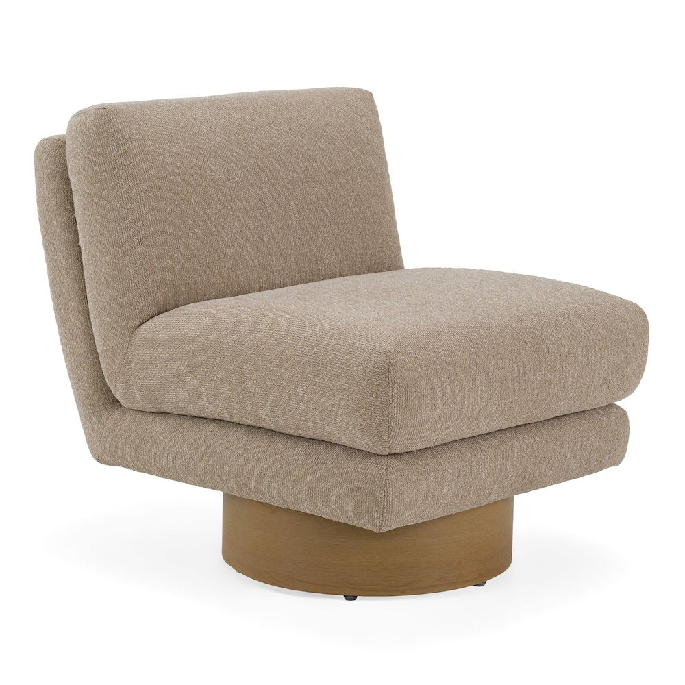 Petito - Modern Beige Fabric Chestnut Accent Chair