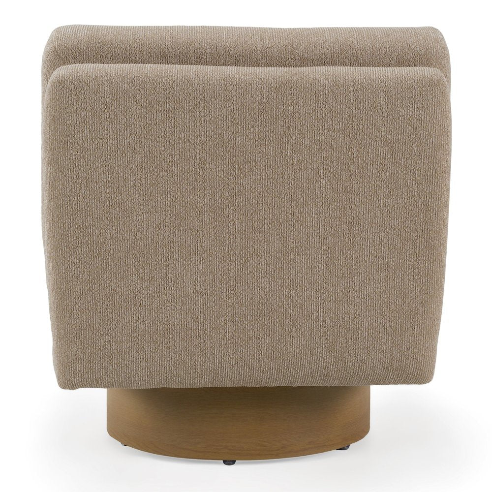 Petito - Modern Beige Fabric Chestnut Accent Chair