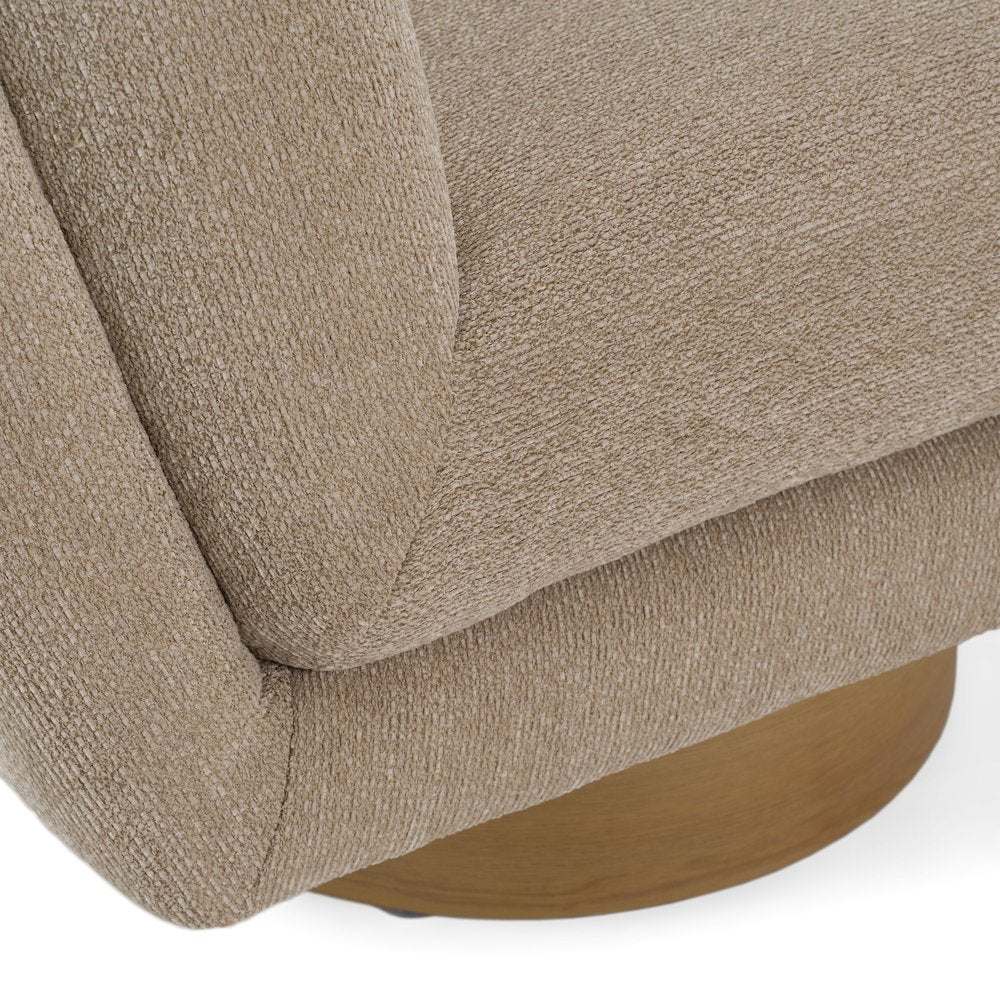 Petito - Modern Beige Fabric Chestnut Accent Chair