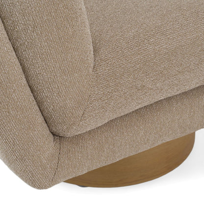 Petito - Modern Beige Fabric Chestnut Accent Chair