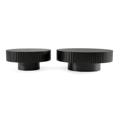 Pierre - Modern Black Ash Round Coffee Table Set