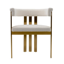 Pontiac - Modern Beige Sherpa Gold Dining Chair