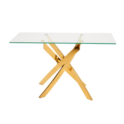Modrest Pyrite Modern Glass and Gold Console Table