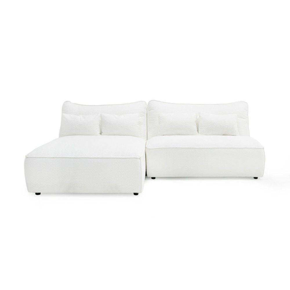 Divani Casa Racine - Modern White Fabric Modular Sectional Sofa