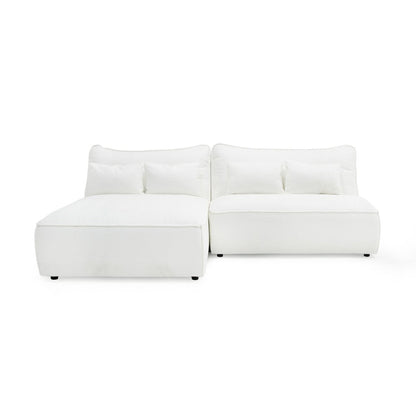 Divani Casa Racine - Modern White Fabric Modular Sectional Sofa