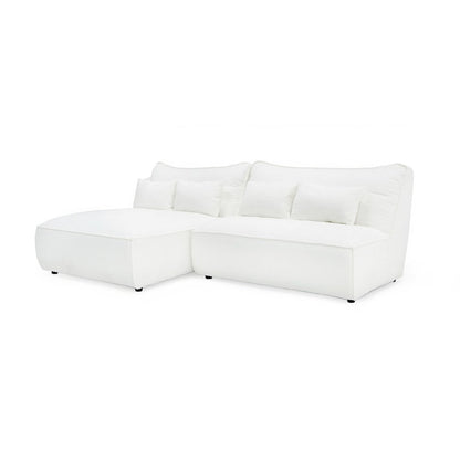 Divani Casa Racine - Modern White Fabric Modular Sectional Sofa