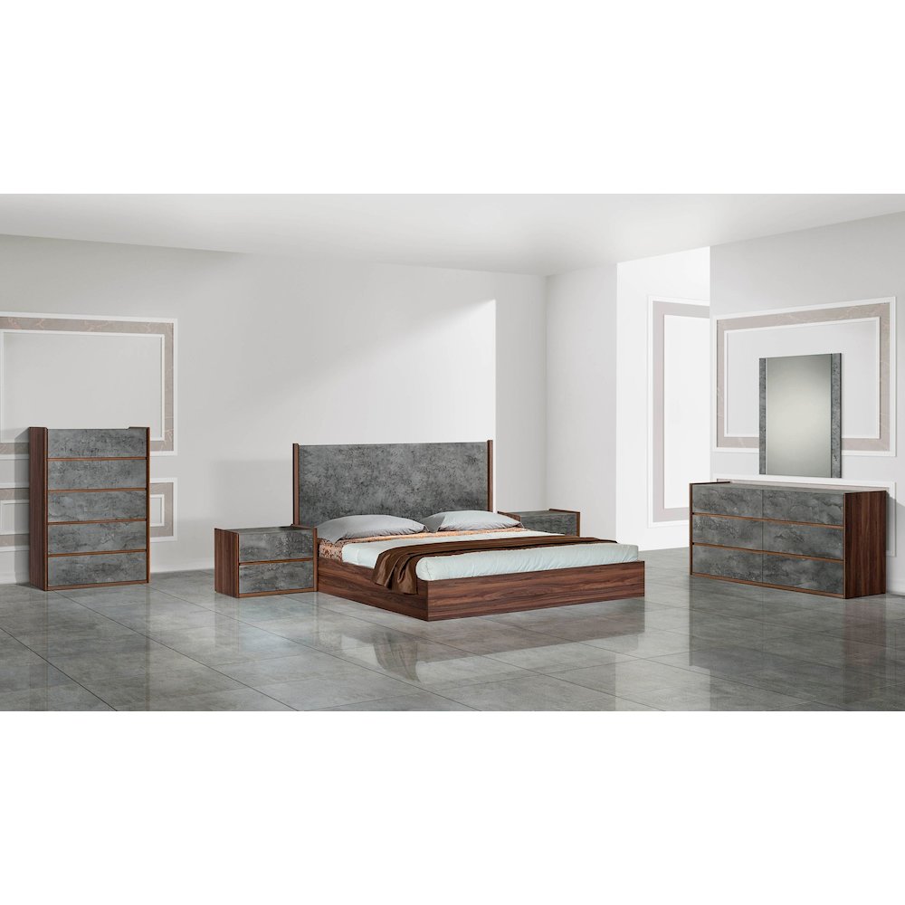 Nova Domus Rado Modern Walnut & Stucco Nightstand