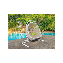 Renava San Juan Outdoor White & Beige Hanging Chair